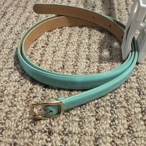 J Crew Patent Mint Green Leather Belt